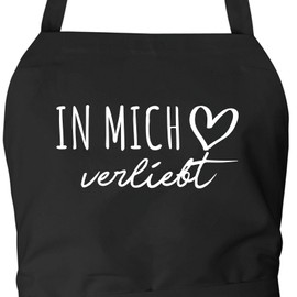 Huuraa Apron in me in love gift cotton in me gift idea, black, One size fits all