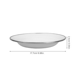 Luxshiny Vintage Enamel Plate Small, 4pcs 7 Inch White Enamelware Plates Retro Dinner Plates Rustic Serving Dishes for Fruit Food Dessert Snack