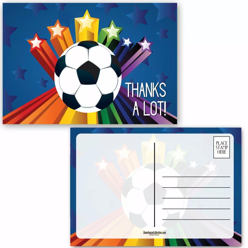 Stonehouse Collection Soccer Themed Thanks Postcards - 4 x 6