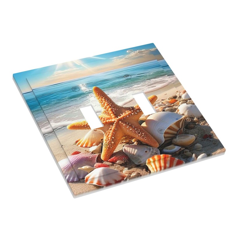 CZRPKEN Decorative Light Switch Cover Plate Beach Starfish Seashell Hawaiian