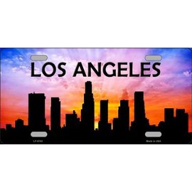 Los Angeles Silhouette Novelty Metal License Plate Tag LP-8703