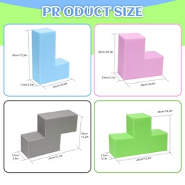 FYYTARO 4PCS Soft EVA Foam Building Blocks for Kids – Colorful Tetris-Shaped Stacking Cubes, Sensory Toys for Toddlers & Preschoolers, Safe & Fun Educational Play for Classroom or Home