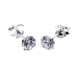 Arranview Jewellery 5 mm CZ solitaire stud earrings in 925 Sterling Silver