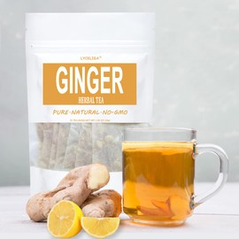 LYCKLIGA - Ginger Tea, Ginger Teabags, 15 Tea bags, Lemon & Ginger Herbal Tea.