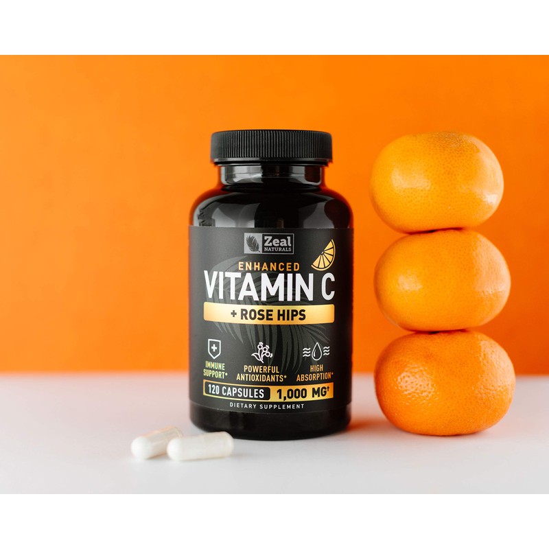 Vitamin C 1000mg with Rosehips (120 Capsules | 1000mg) Pure