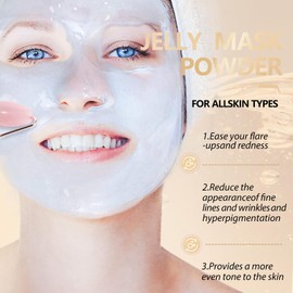 Fokiabin Jelly Mask for Facials, Hydrating & Moisturizing Peel-Off Rubber Gel Face Mask Skin Care for Deep Hydration & Glow, 23 Fl Oz Jar Professional Spa Use for All Skin Types with 24K Gold