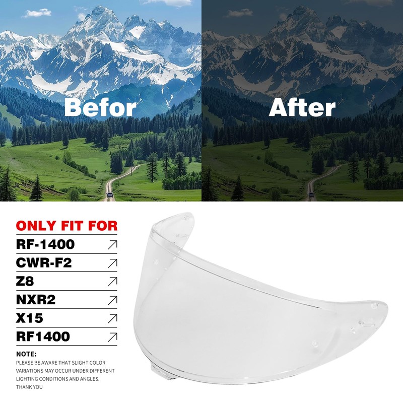 VCOROS RF-1400 Helmet Visor Replacement Face Shield Accessories Compatible with