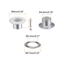QUARKZMAN Set of 300 Eyelet Kit Metal Eyelets 4.5 mm 3/16 Inch Hole Tiny Eyelet with Washers for Shoes Clothing Belt Label Bag Fabric Leather DIY Project, White