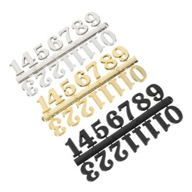 Tofficu 30 Sets DIY Digital Clock Numbers Replacement Parts for Clock Accessories Silver Gold and Black Roman Arabic Numerals for Decor and Repair