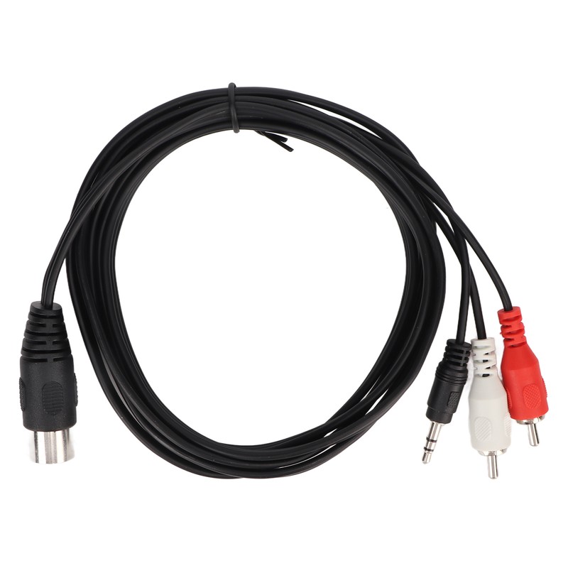 DIN 8 Pin to 3.5mm 2 RCA Cable Male to