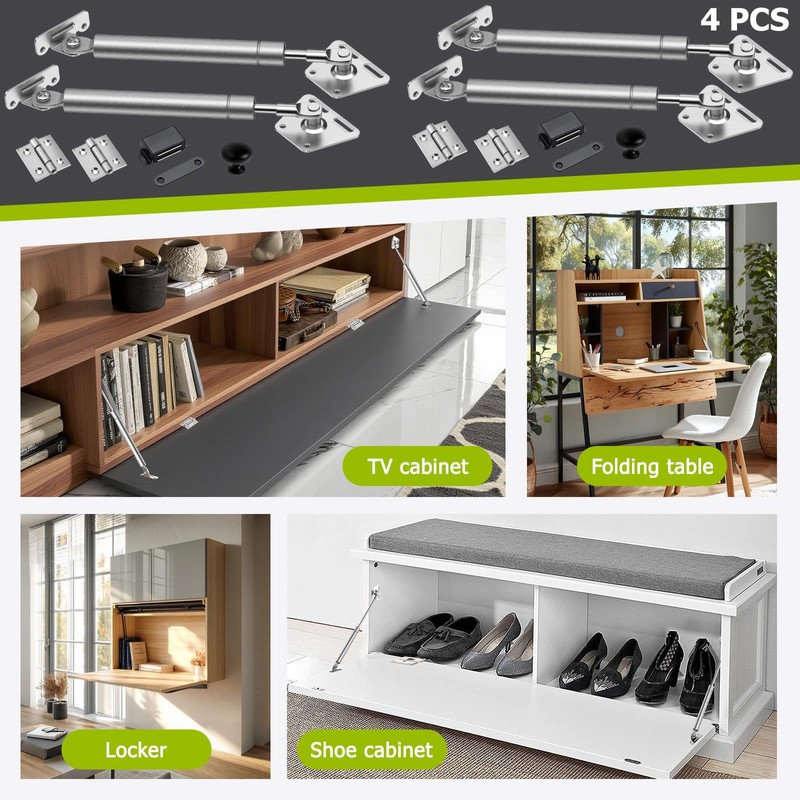 Mdkave Drop Down Gas Struts with Hings for Cabinets,Soft Close