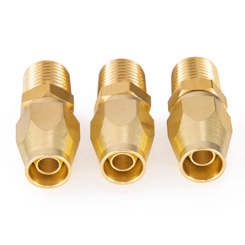 Breezliy Premium Solid Brass 2PCS Reusable Replacement Fitting For 1/4-Inch