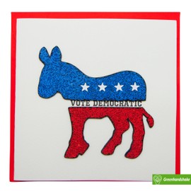 GREENHANDSHAKE Democratic Symbol, Artistic Donkey Greeting Card, Patriotic American, Quilling Card - Unique Dedicated Handmade, Design Greeting Card for all occasion