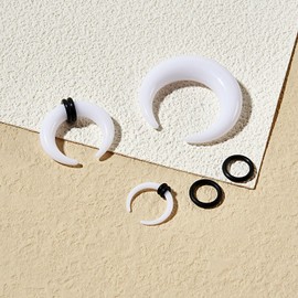 Beautidots 18Pcs Septum Stretching Kit 14G-00G - Pincher C Shape Buffalo Piercing Kit, Tapers for Ear Gauges With Black O-Rings for Nose and Ear