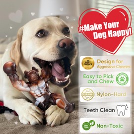 Zinbo Dog Toys for Aggressive Chewers, Indestructible Dog Toys, Dog Toys for Large Dogs, Almost Indestructible Dog Bones for Small/Medium/Large Dogs, Dog Toys for Dogs Teeth Cleaning and Training