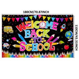 Elevizzle Welcome Back to School Banner,First Day of School Photo Backdrop for Classroom,Welcome Banner Sign for Kindergarten Elementary Pre-School Middle High School Decor,70.8 x 43.3 Inch
