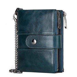 Womens Purse Leather Wallet RFID Blocking Ladies Purses with with Coin Pocket 16 Card Holder (Blue)