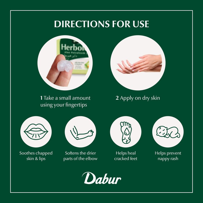 Dabur Herbolene Aloe Vera Gel Petroleum Jelly -Enhanced with Vitamin