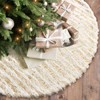 Alynsehom Christmas Tree Skirt, Large White&Gold Bronzing Luxury Faux Fur