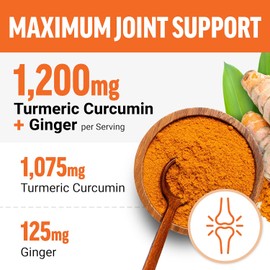Force Factor Better Turmeric Maximum Joint Support, 1075mg Curcumin with Ginger to Support Mobility, Flexibility & Comfort, Chews More Convenient Than Turmeric Gummies, Fruit Punch, 60 Soft Chews