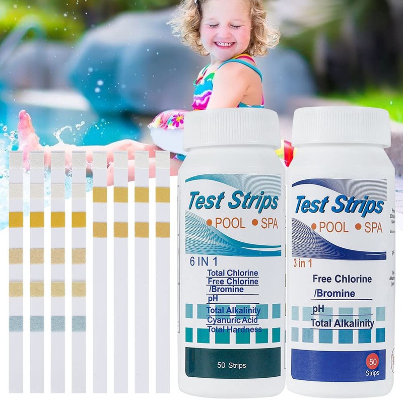 100PCS Dip Test Strips, 6 in 1 Swimming Pool Spa
