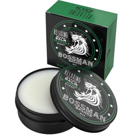 Bossman Bálsamo relajante para barba - Crema domadora, espesante, relajante y suavizante y producto para el cuidado de la barba, fabricado en Estados Unidos (aroma Vetiver X)