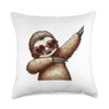Sloth Heart Shape Sunglasses Dabbing Dance Lover Throw Pillow