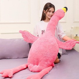 Labauxite Flamingo Stuffed Animal Plush Pillow,Pink Flamingo Soft Plush Doll Toys,Gift for Kids and Adults (35in)
