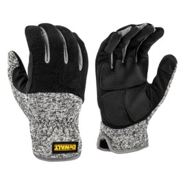 DEWALT DPG751 Unisex Padded Palm Fleece Slip-On Cold Weather Glove with Touchscreen - Black/Gray - Size Large
