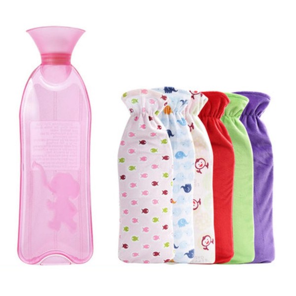 Fancy Pumpkin Stripes Hot Water Bottle + Random Flannel Cover