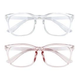 Blue Light Glasses for Women, 2 Pack, Blue Light Glasses, Blue Light Glasses Men, Bluelight Glasses Womens, Fashion Square Blue Light Blocking Glasses, Clear Glasses, Computer Glasses, Gaming Glasses