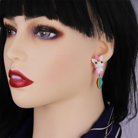 Animal Earrings for Women 3D Animal Bite Earrings Pig Cat Shark Earrings Animal Cartoon Stud Earrings Biting Ear Studs Fun Animal Earrings Gifts for Girls