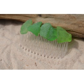 Kelly Green Sea Glass Hair Comb