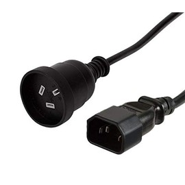 Powermaster Female Mains Plug to IEC-C14 Power Cable - Black - 15cm