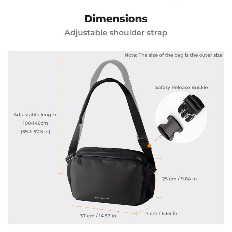 K&F Concept Camera Sling Bag,SLR/DSLR Camera bag with Tripod Holder,