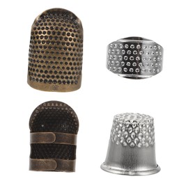 Gadpiparty 2 Sets Durable Fingertip Thimbles Portable Metal Sewing Tool for Quilting and Embroidery Essential Finger Protectors for Beginners and Enthusiasts