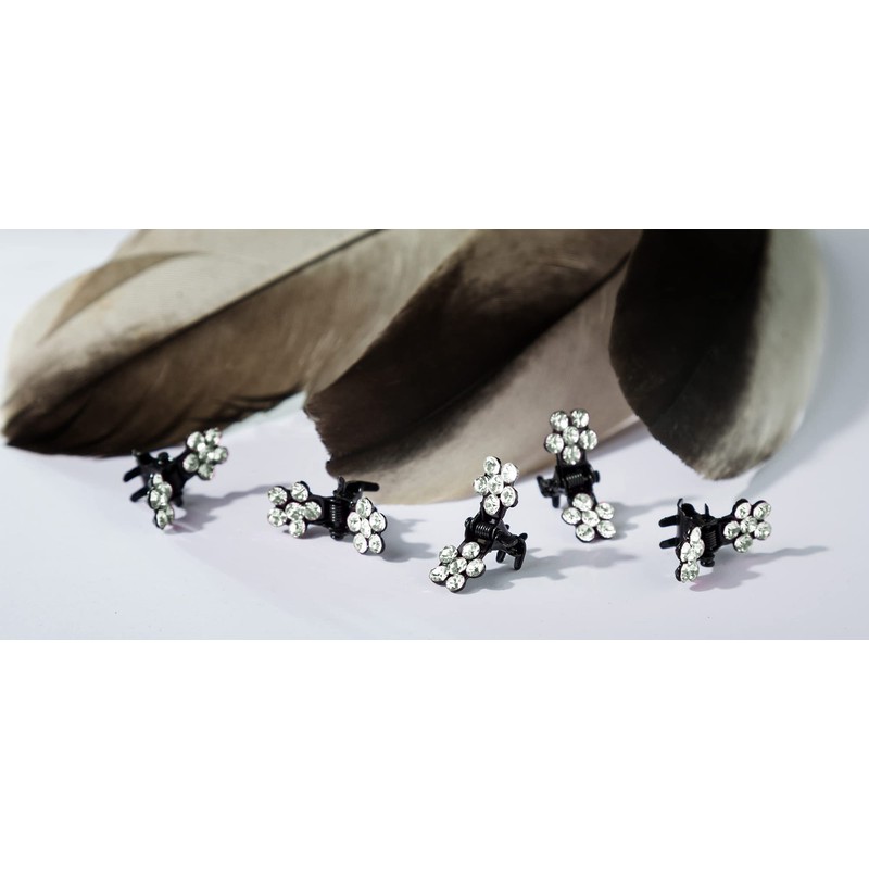 Rhinestone Hair Clips (Pack of 10, Crystal)