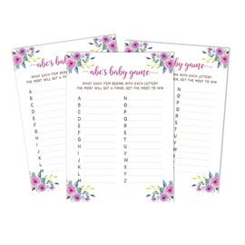 Inkdotpot 50 Baby Alphabet ABC Game Floral Baby Shower Game Oh Deer Party Supplies