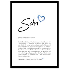 wirmachendeinekarte Definition:, DIN A4 (21 x 30 cm), poster for living room, bedroom, kitchen, dining room, wall picture gift for wall decoration without frame (son, DIN A4)