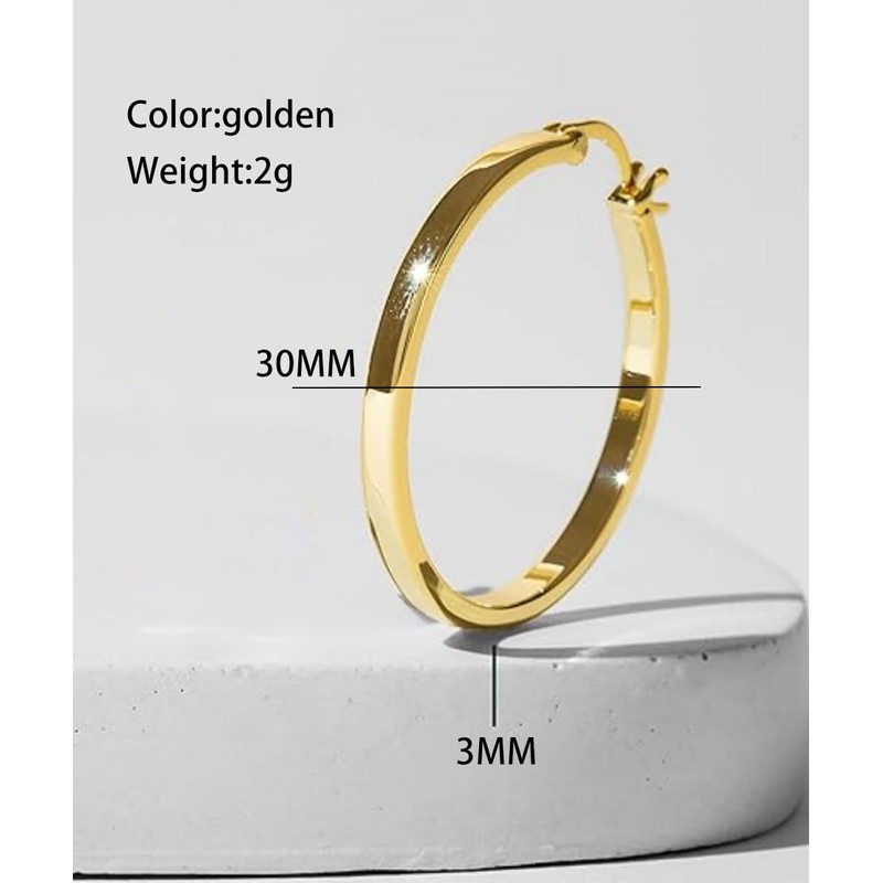 Tivleed Gold Hoop Earrings for Women | 30mm Round Lightweight