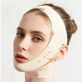 Easy Velcro Face Compression Band for Home Care Skin Color L 10ea