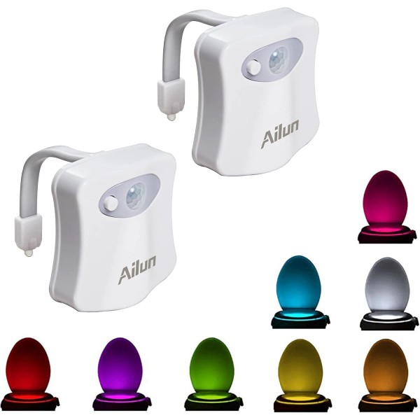 Toilet Night Light 2Pack by Ailun Motion Sensor Activated LED