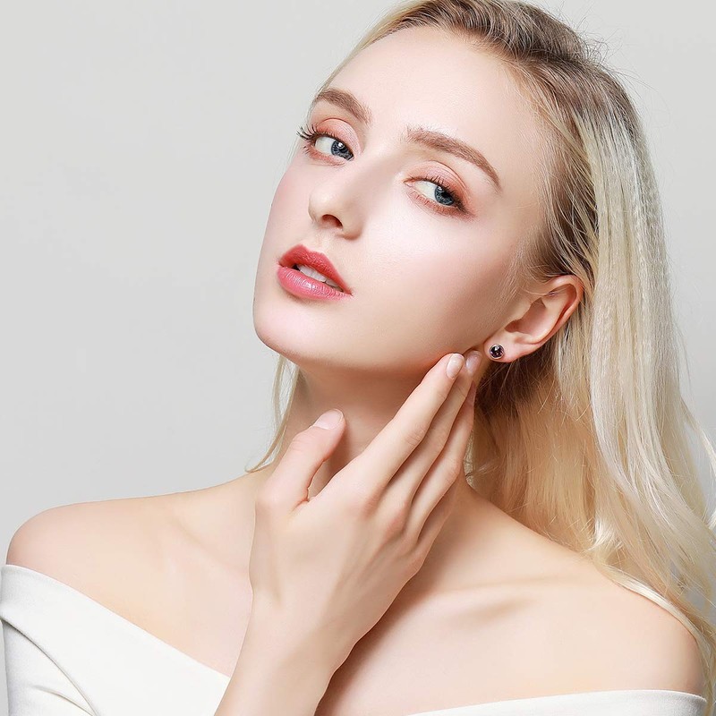 Classic round Austria crystal earrings, 925 sterling silver earrings, anniversary