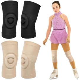 Shappy 2 Pair Figure Ice Skating Knee Pads Gel Dance Knee Pads Cushion and Support Breathable Material for Dancing Skating Women Girl Men