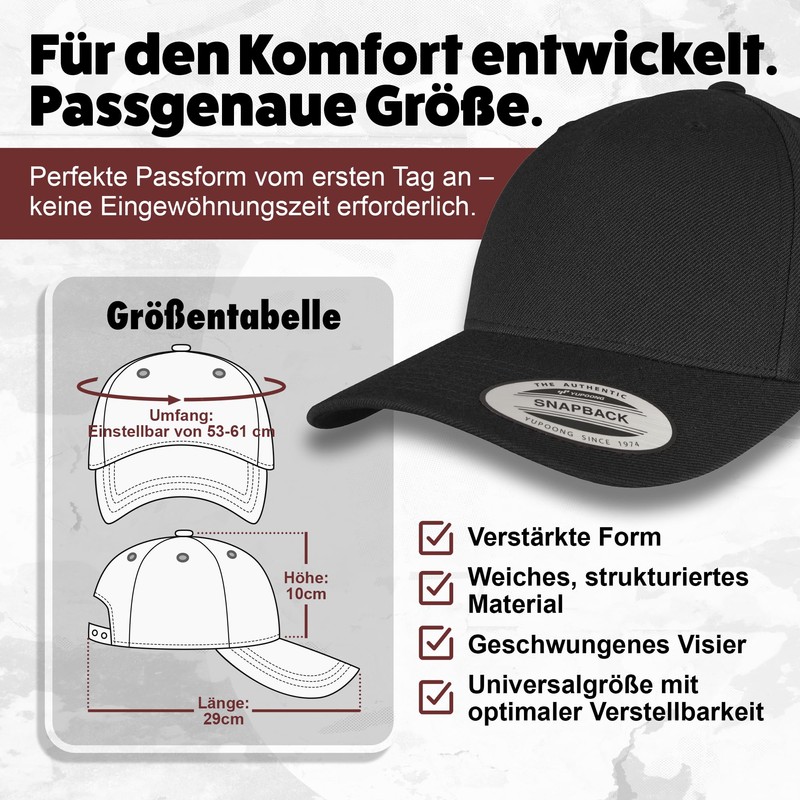 tshirtladen Snapback Schwarz Bester Papa DER Welt – Vatertagsgeschenk Papa,