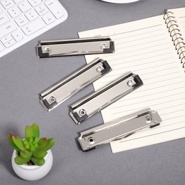 Clipboard Clips 10 Pack Metal Clipboard Clips with Rubber Feet Clipboard Hardware Document File Board Clips Rubber Grip for Office (Included 30 Piece Rivets)