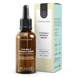JUNGLÜCK Vitamin C Serum High Dose Face Intensive - Anti-Ageing Serum Against Pigment Spots, Redness and Dark Circles - Face Serum for Radiant Complexion and Protects Against Light-induced Skin Ageing