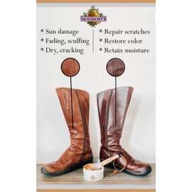 Skidmore's Leather Cream: All-Natural, Non-Toxic Leather Conditioner - Made in USA Since 1984. Water Repellent Formula Restores Leather Couches, Car Seats, Boots, Shoes, Purses, Bags, and Tack. 6 Oz