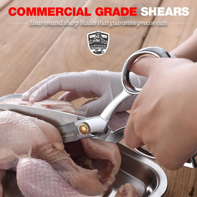 WAGENSTEIGER Stainless Steel Kitchen Scissors, Multi-Purpose Shears for Meat, Vegetables,