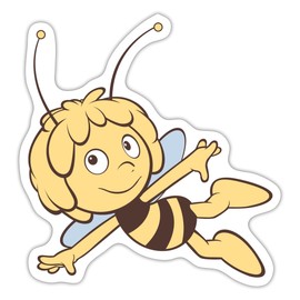 Spreadshirt Maya the Bee Flies Retro Sticker Max. 10 x 10 cm 10 x 10 cm Matt White